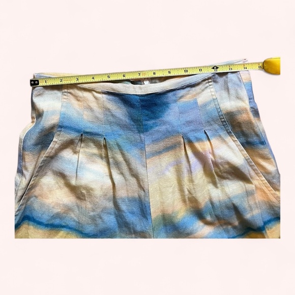 Adrienne Landau Blue Yellow Watercolor Wide Leg Pant Set NWOT Size S Resort - Picture 9 of 15